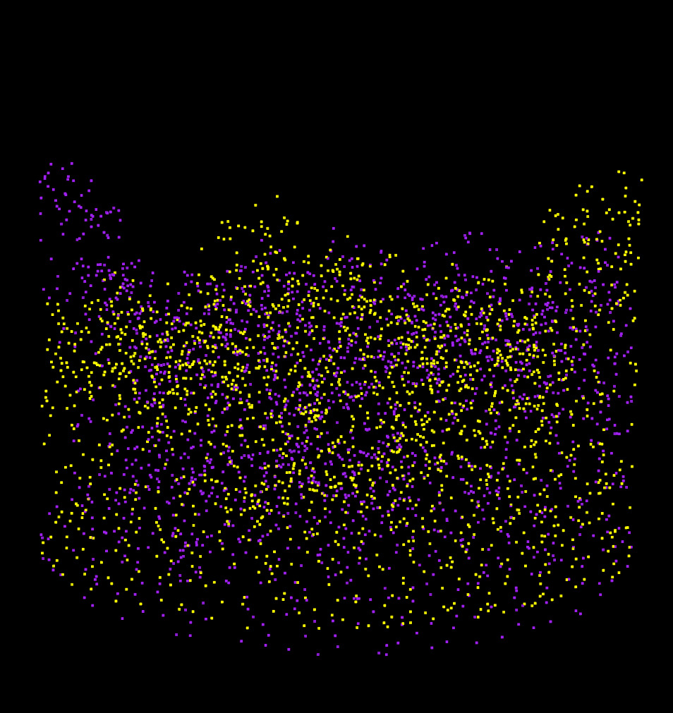 The two sampled point clouds effectively used for the coarse alignment
